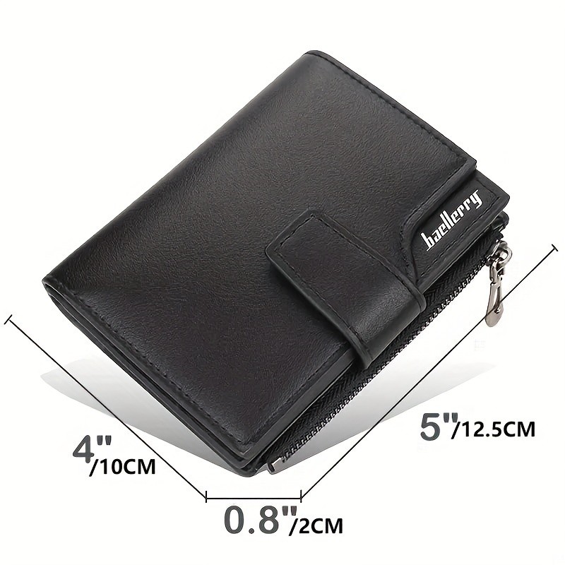 BAELLERRY Minimalist Solid-Color Short Wallet – Unisex Casual Coin Purse & Multifunctional Credit Card Holder