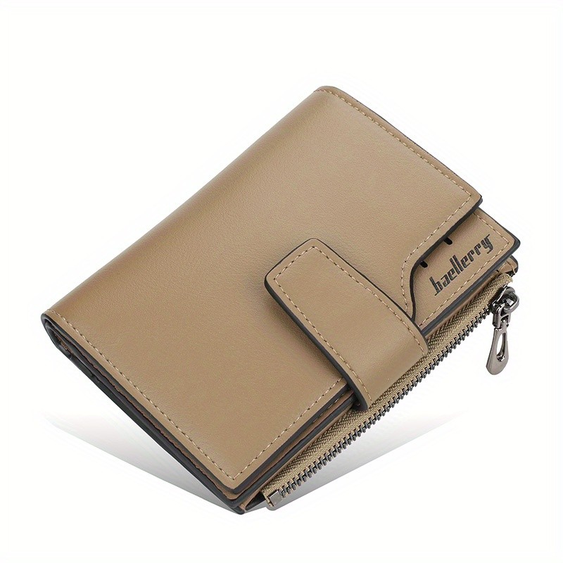 BAELLERRY Minimalist Solid-Color Short Wallet – Unisex Casual Coin Purse & Multifunctional Credit Card Holder