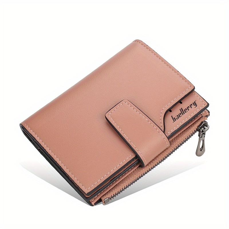 BAELLERRY Minimalist Solid-Color Short Wallet – Unisex Casual Coin Purse & Multifunctional Credit Card Holder
