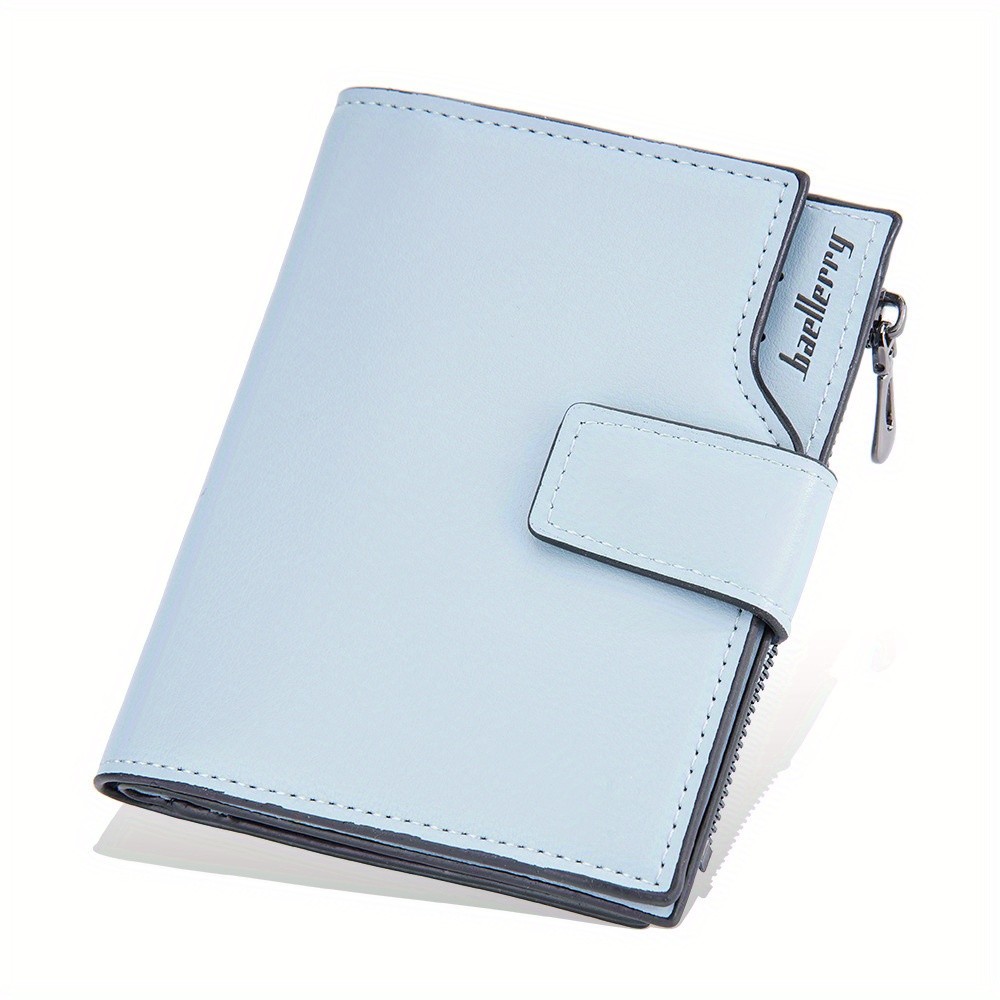 BAELLERRY Minimalist Solid-Color Short Wallet – Unisex Casual Coin Purse & Multifunctional Credit Card Holder