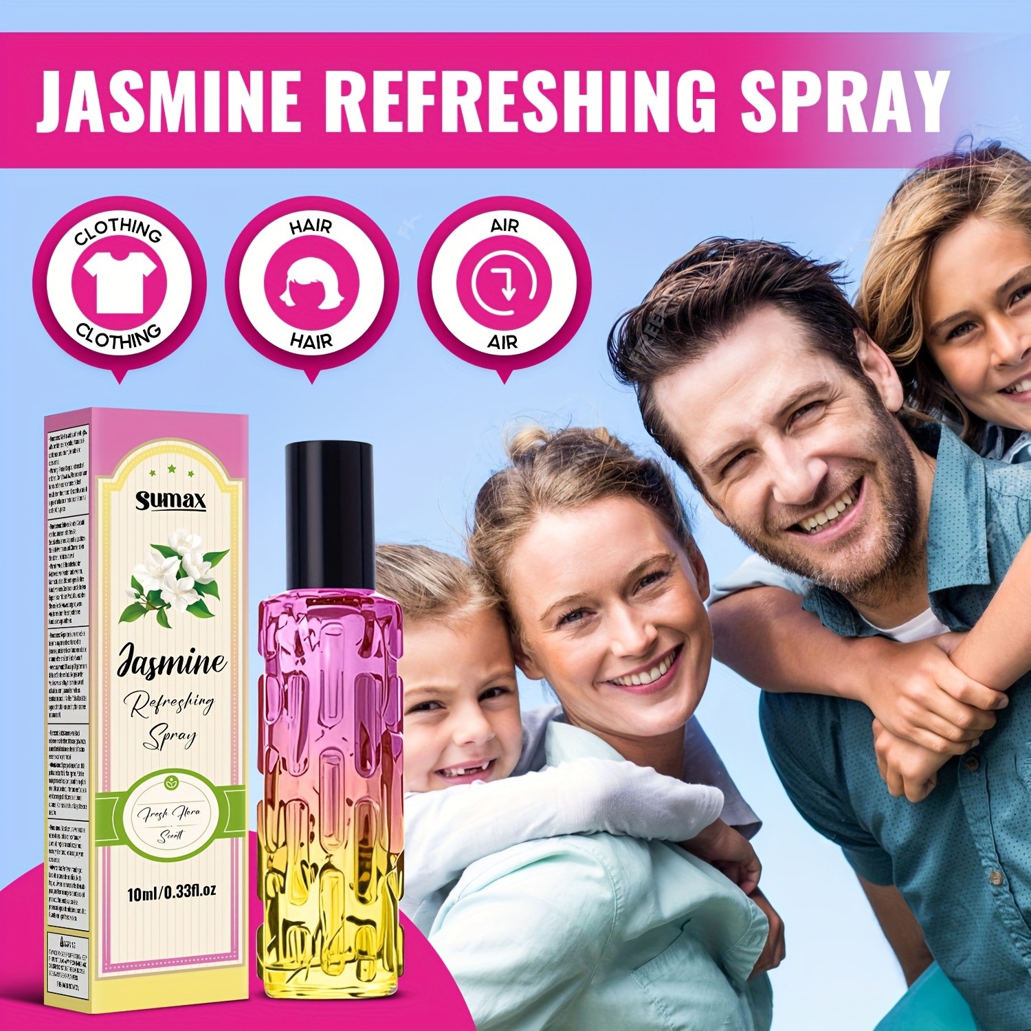 SUMAX Jasmine Flower Refreshing Deodorizing Spray – Gentle, Fragrant & Perfect for Summer Confidence