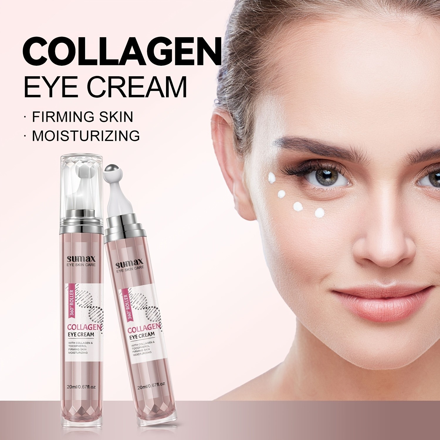SUMAX Collagen Eye Cream – Retinol + Collagen Firming Treatment with 360° Massage Applicator