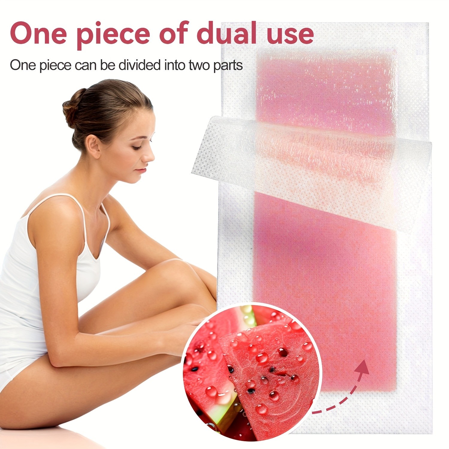 SUMAX Whole Body Wax Strips Kit – 40 Watermelon-Infused Double-Sided Strips + 4 Calming Oil Wipes