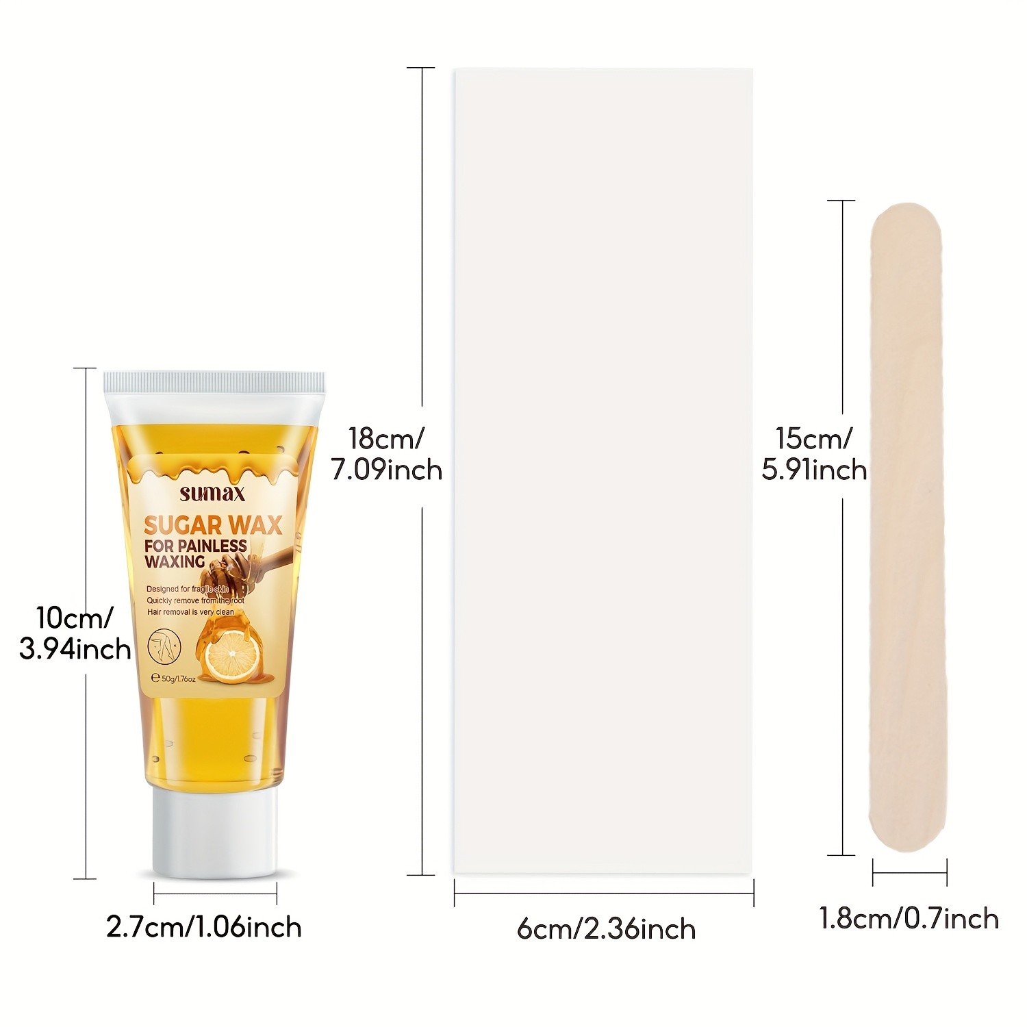 SUMAX Lemon & Honey Hair Removal Wax – Gentle 50g Formula with Plant-Based Squalane for Face & Body