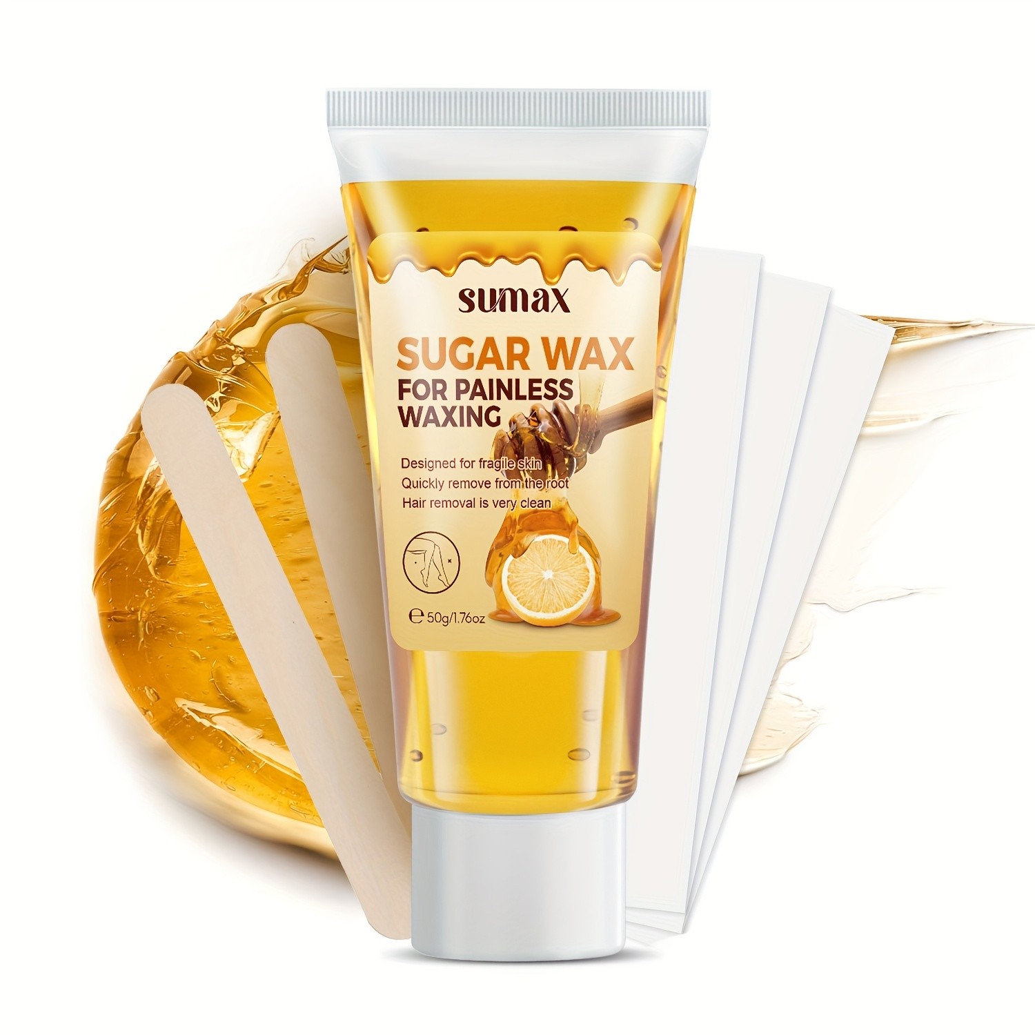 SUMAX Lemon & Honey Hair Removal Wax – Gentle 50g Formula with Plant-Based Squalane for Face & Body