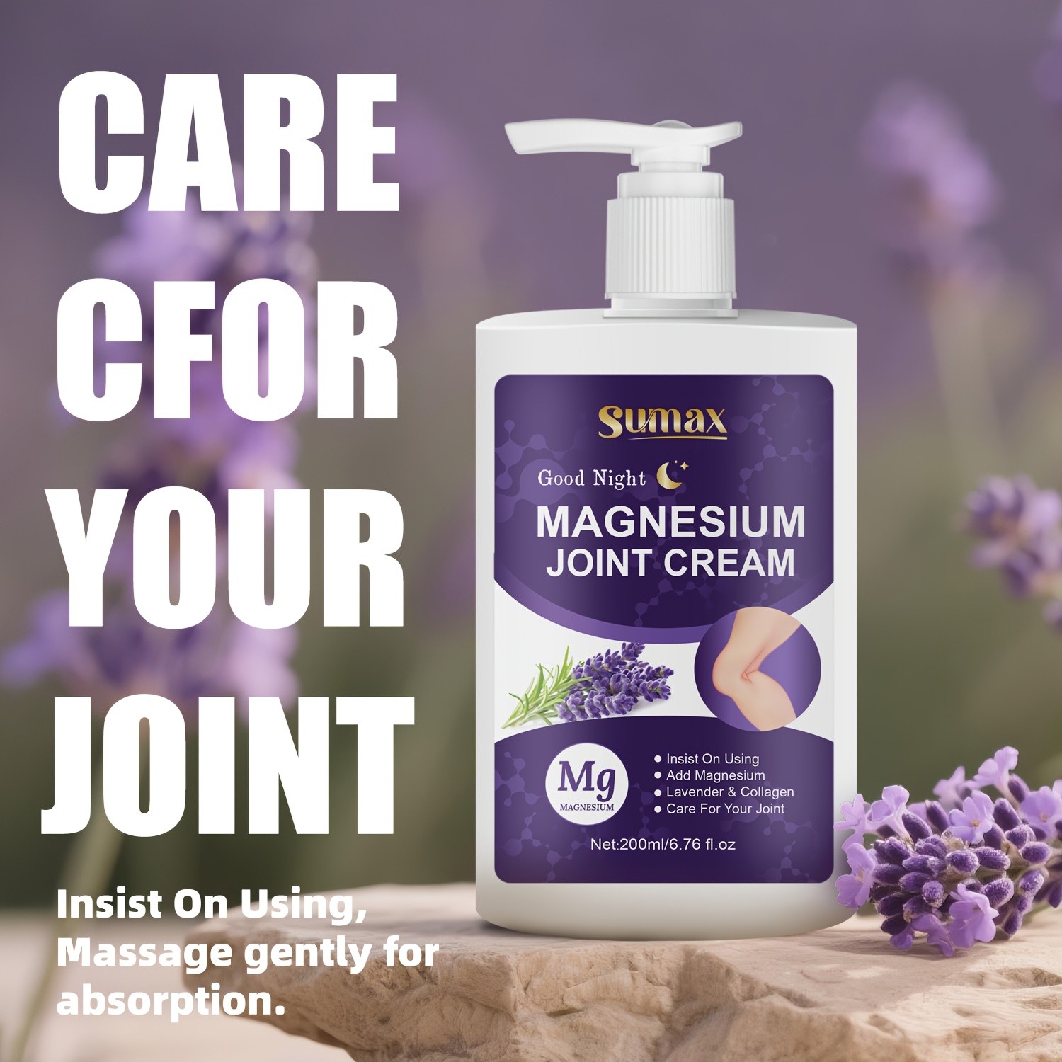 SUMAX Extra-Large Magnesium Cream with Lavender – Fast-Absorbing Joint & Muscle Care for All Ages