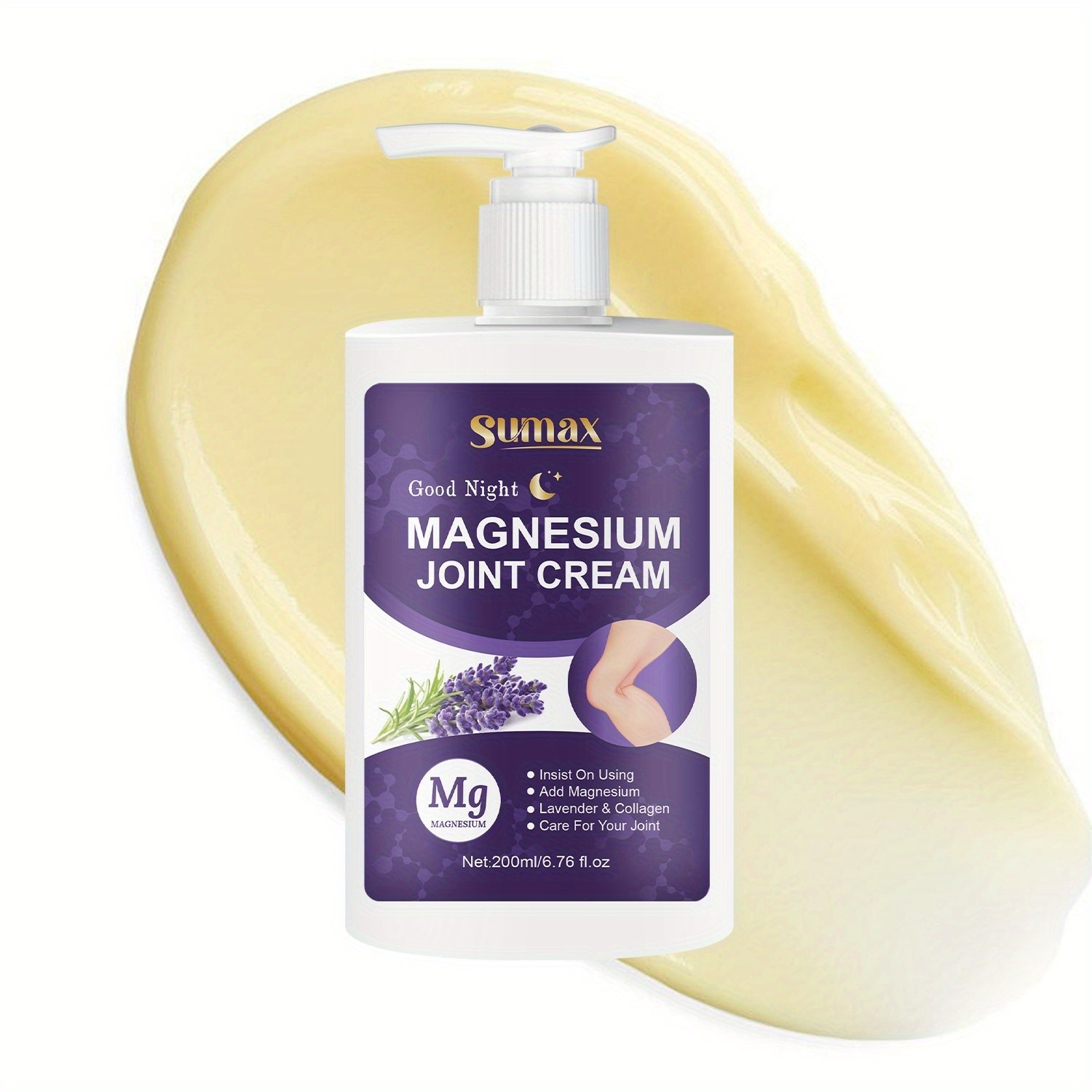 SUMAX Extra-Large Magnesium Cream with Lavender – Fast-Absorbing Joint & Muscle Care for All Ages