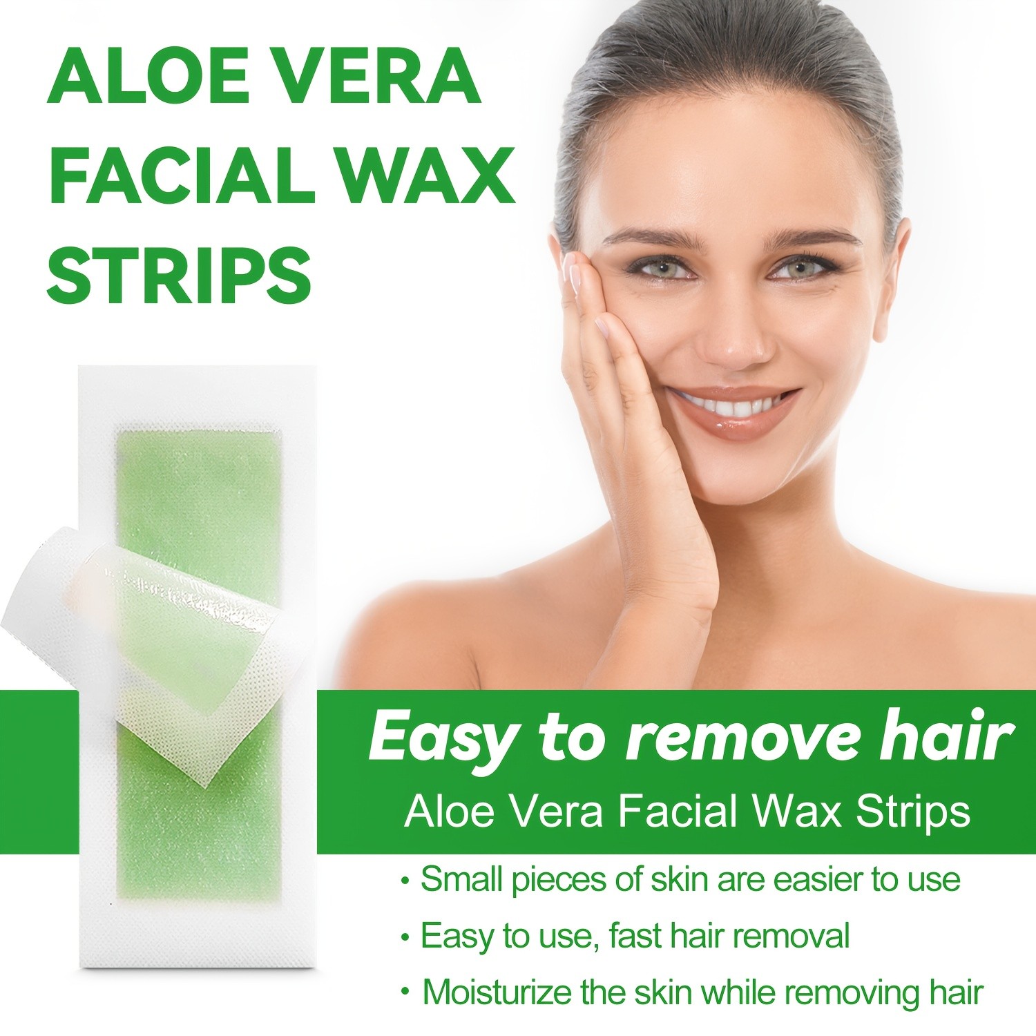 SUMAX 72pcs Aloe Vera Facial Wax Strips – Quick, Moisturizing & Easy Hair Removal for Face & Body