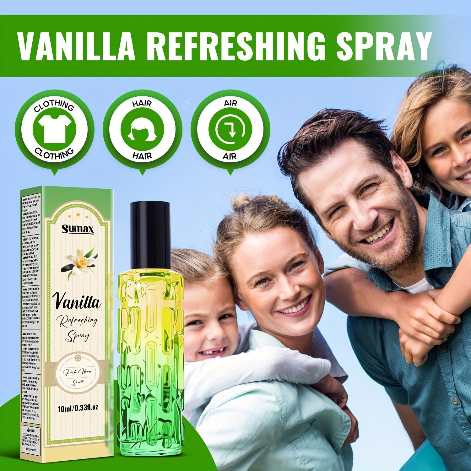SUMAX Vanilla Deodorant Spray – Alcohol-Free Body Odor Control with Natural Vanilla Fragrance