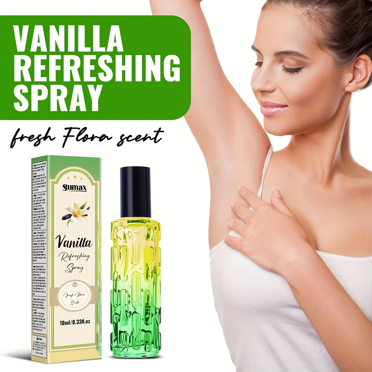 SUMAX Vanilla Deodorant Spray – Alcohol-Free Body Odor Control with Natural Vanilla Fragrance