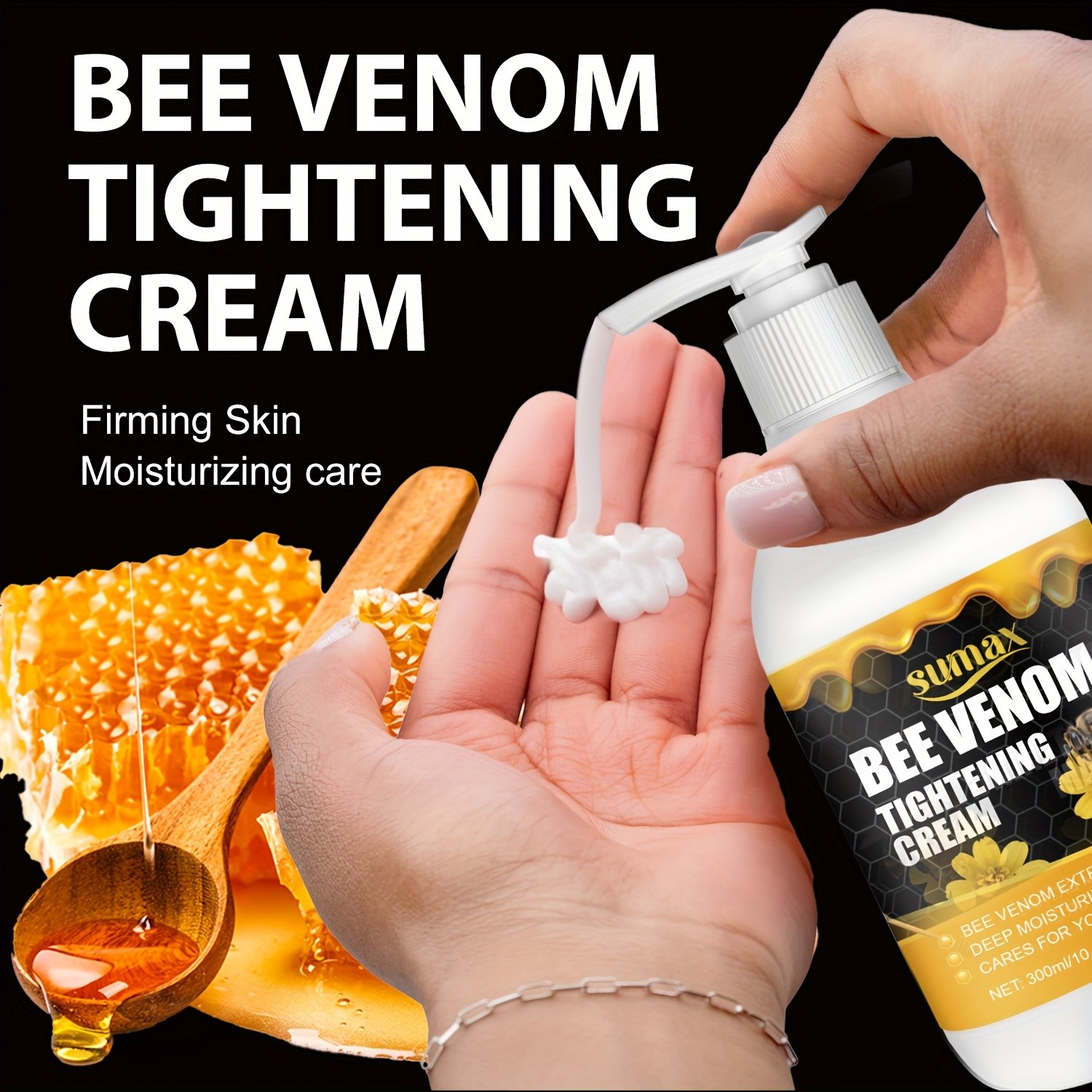 SUMAX Bee Venom Firming Cream – 300ml Moisturizing Body Lotion for Firm, Smooth & Sculpted Skin