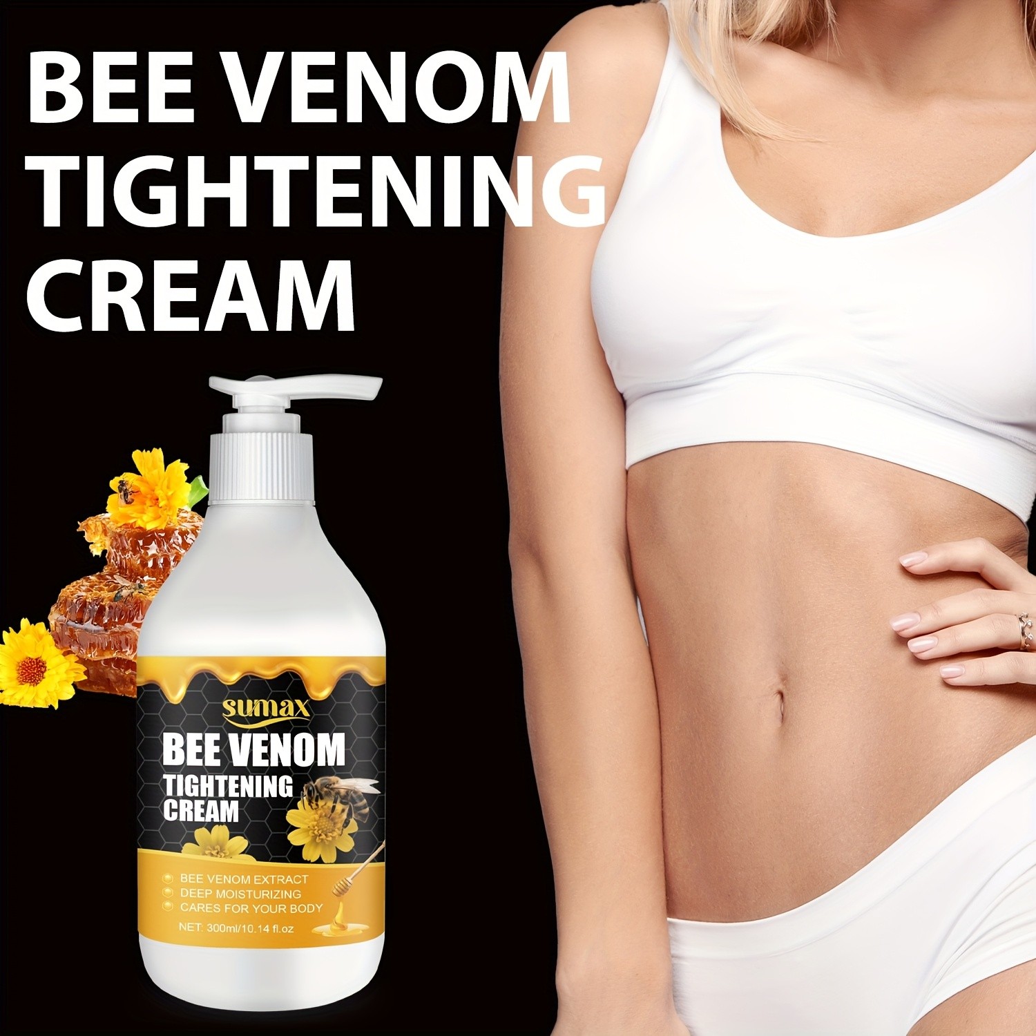 SUMAX Bee Venom Firming Cream – 300ml Moisturizing Body Lotion for Firm, Smooth & Sculpted Skin