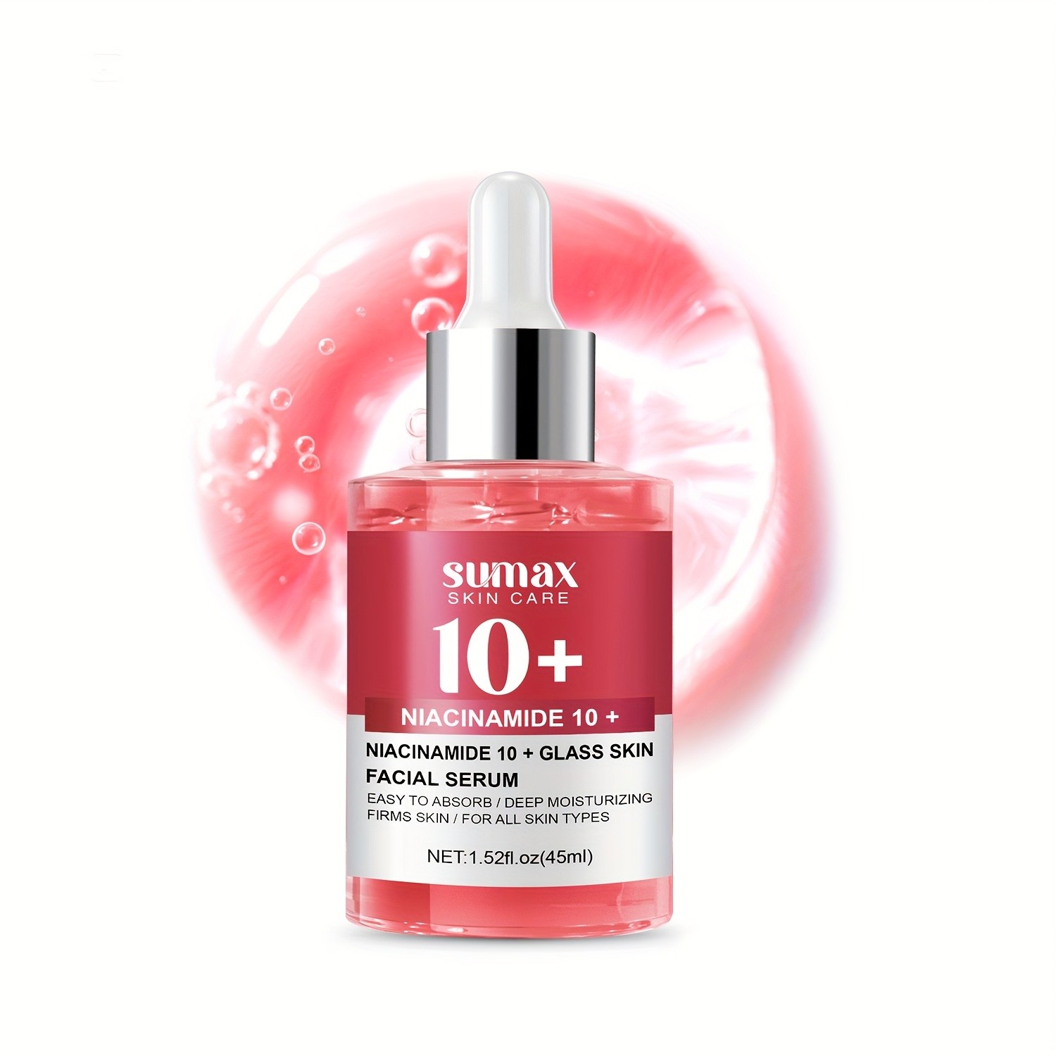 SUMAX Niacinamide 10+ Glass Serum – Alcohol-Free Hydrating & Brightening Facial Serum with Retinol, HA & Glycerin