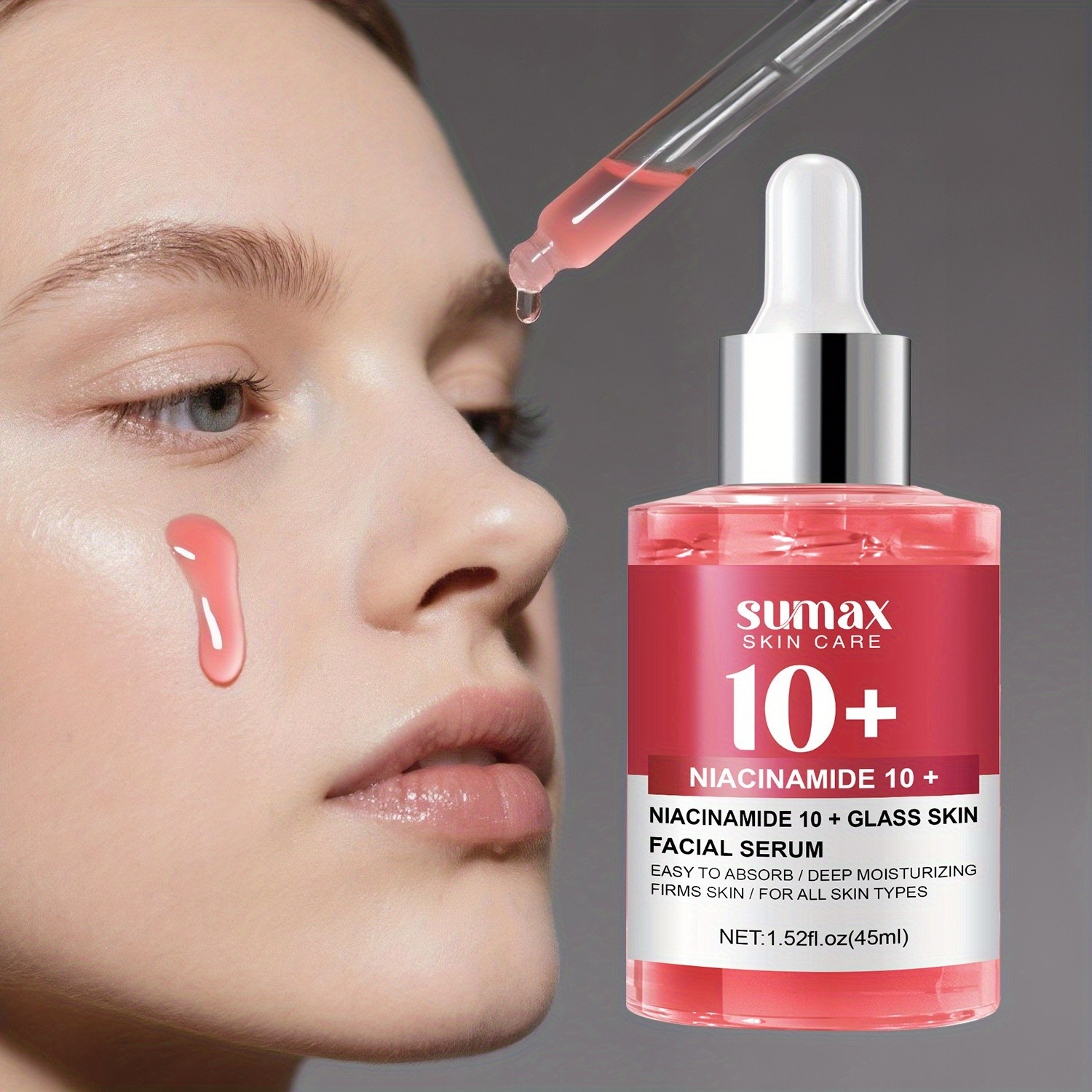 SUMAX Niacinamide 10+ Glass Serum – Alcohol-Free Hydrating & Brightening Facial Serum with Retinol, HA & Glycerin