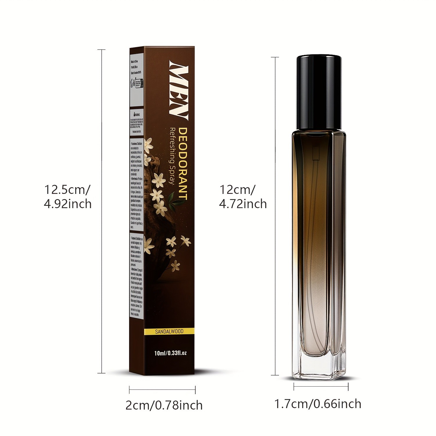 SUMAX Men’s Classic Sandalwood Deodorant Spray – Alcohol-Free, 48-Hour Freshness in a Portable 10ml Bottle