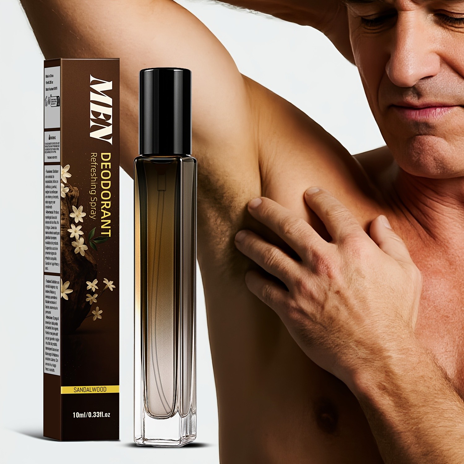 SUMAX Men’s Classic Sandalwood Deodorant Spray – Alcohol-Free, 48-Hour Freshness in a Portable 10ml Bottle