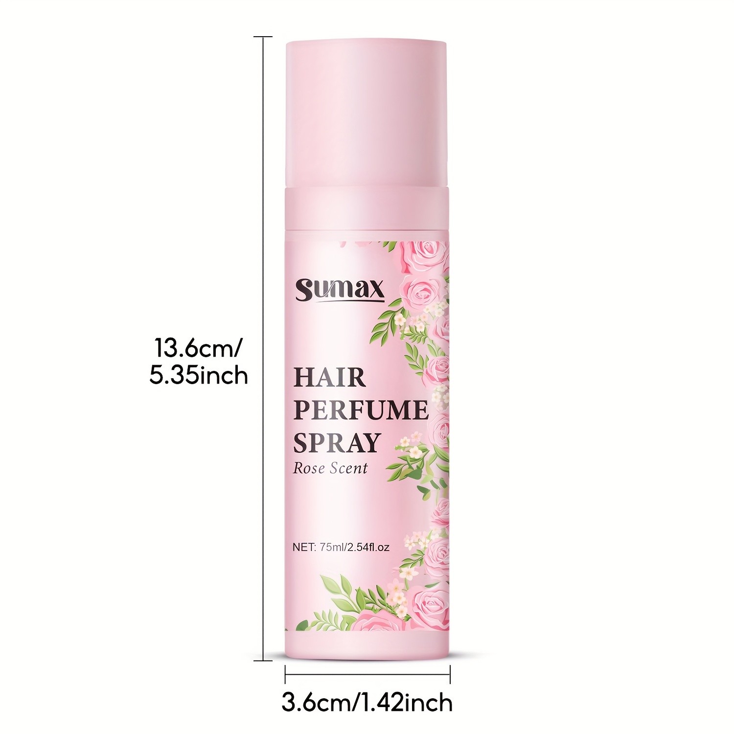 SUMAX Rose Hair Perfume Spray – 75ml Long-Lasting Floral Mist for Hair & Body with Plant-Based Squalane