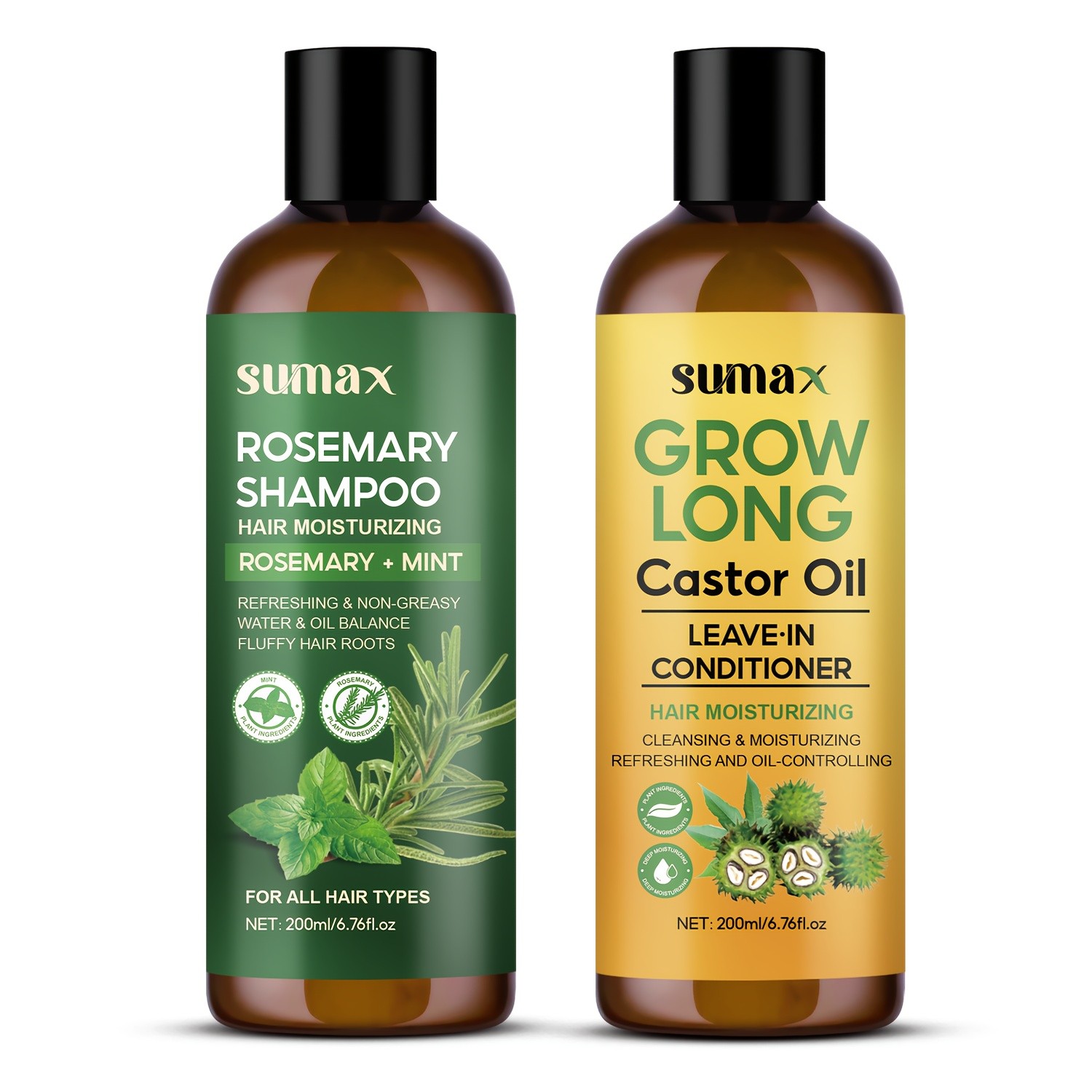 SUMAX Rosemary Hair Shampoo & Conditioner Set – Deep Cleansing, Volumizing & Shine-Boosting Hair Care Duo