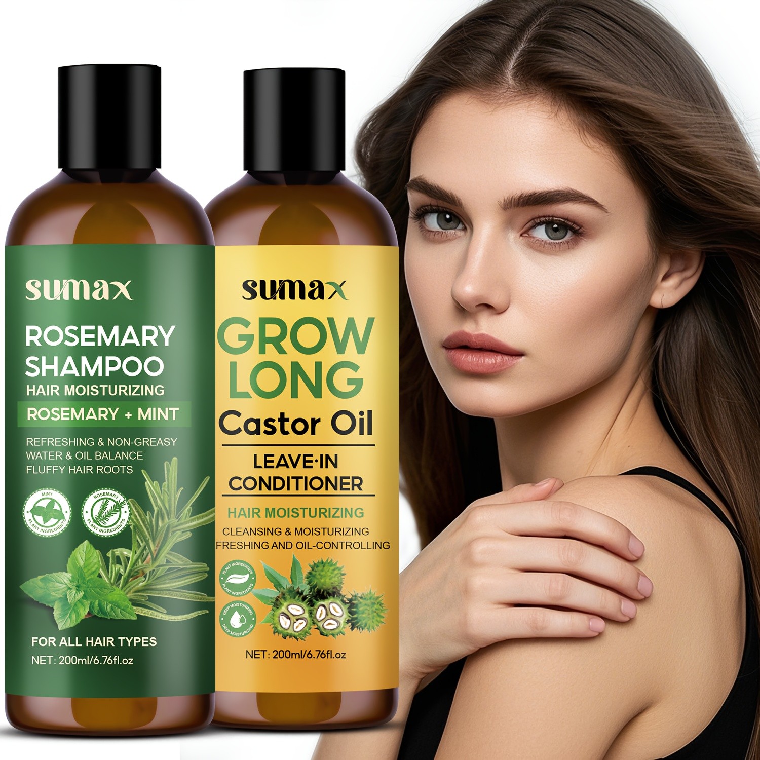 SUMAX Rosemary Hair Shampoo & Conditioner Set – Deep Cleansing, Volumizing & Shine-Boosting Hair Care Duo