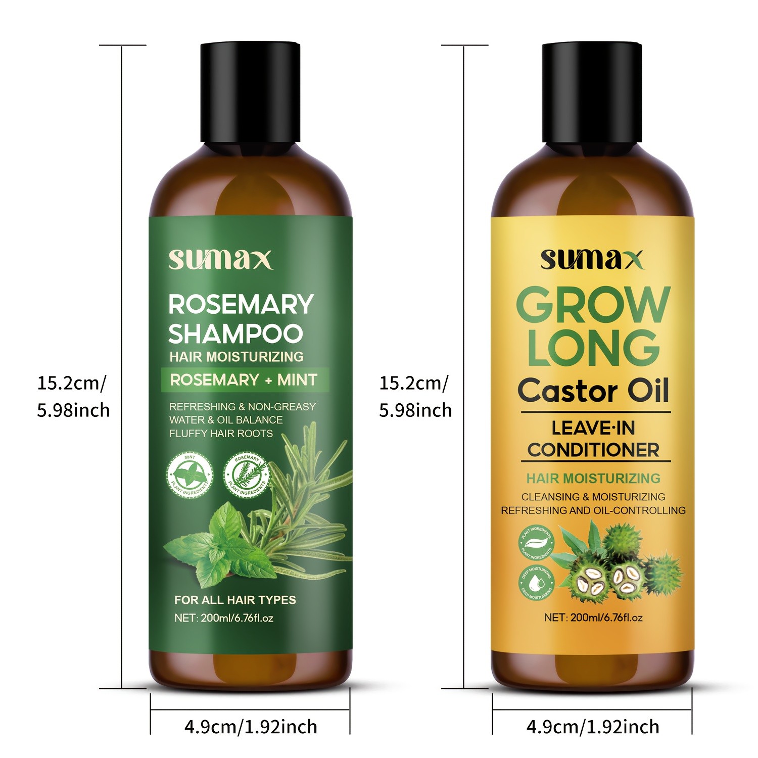 SUMAX Rosemary Hair Shampoo & Conditioner Set – Deep Cleansing, Volumizing & Shine-Boosting Hair Care Duo