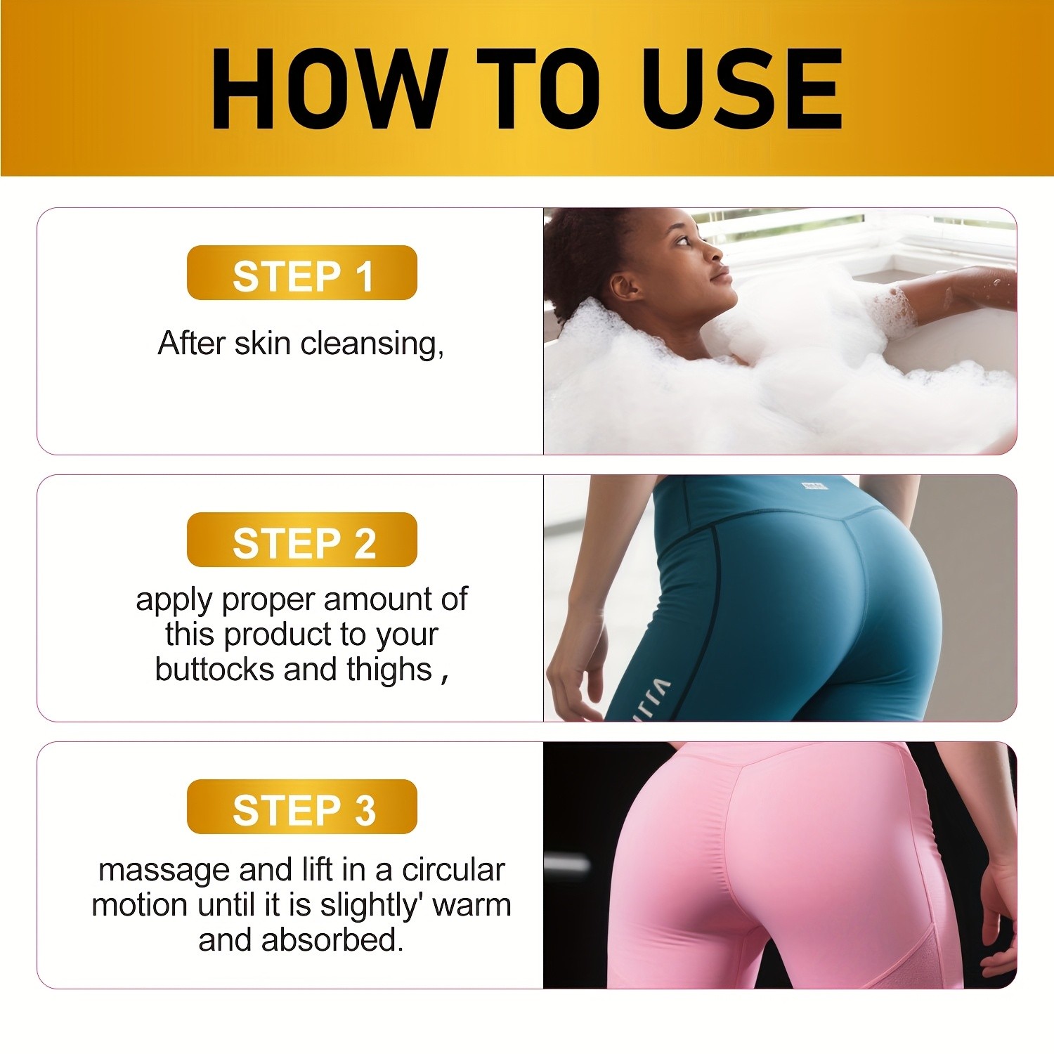 SUMAX Peach Butt Lift & Firming Cream – Hyaluronic Acid, Vitamin C & Collagen Formula (50ml / 1.69 fl.oz)