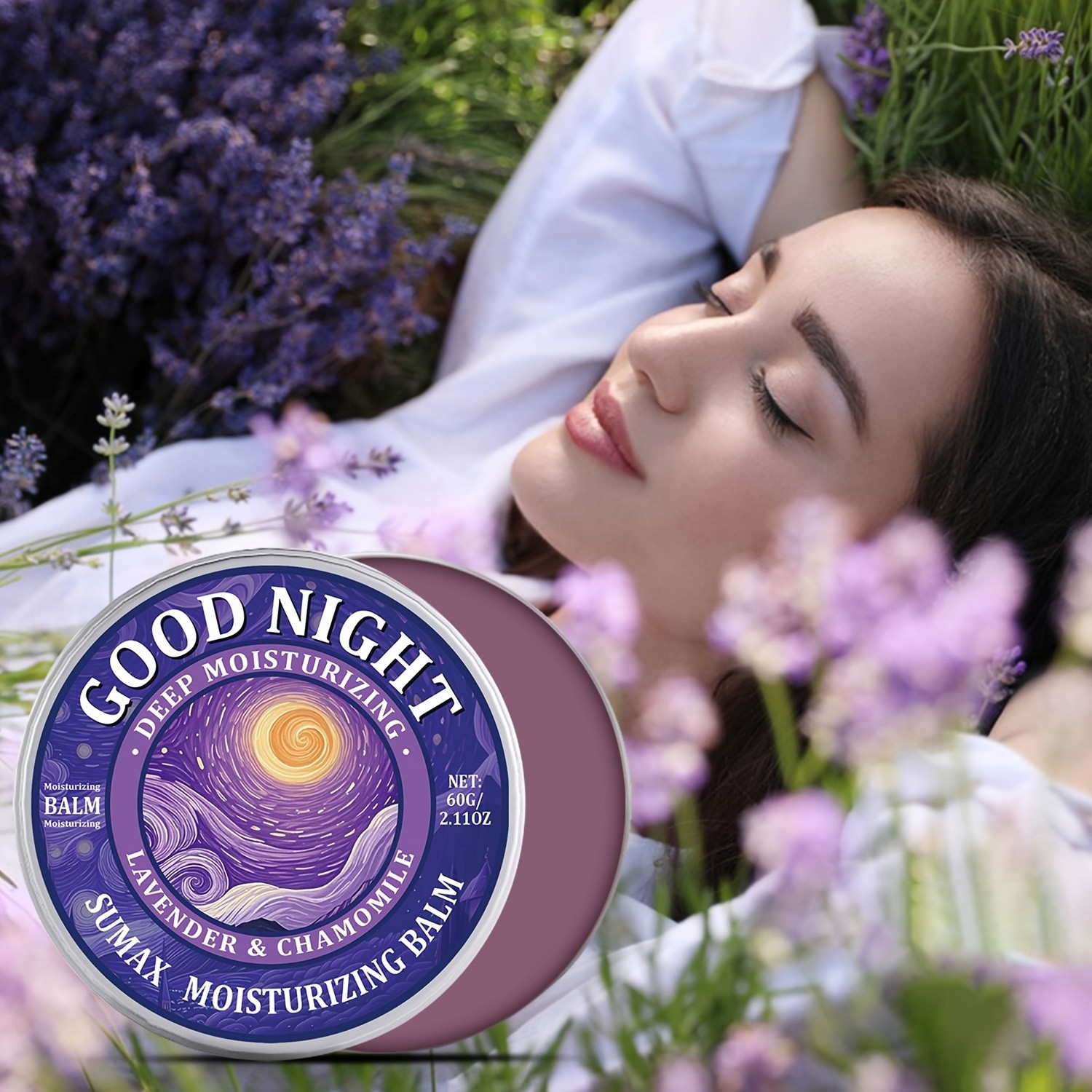 SUMAX Good Night Balm 60g – Lavender, Chamomile, Coconut & Jojoba Oil Moisturizing Night Balm (Alcohol-Free)