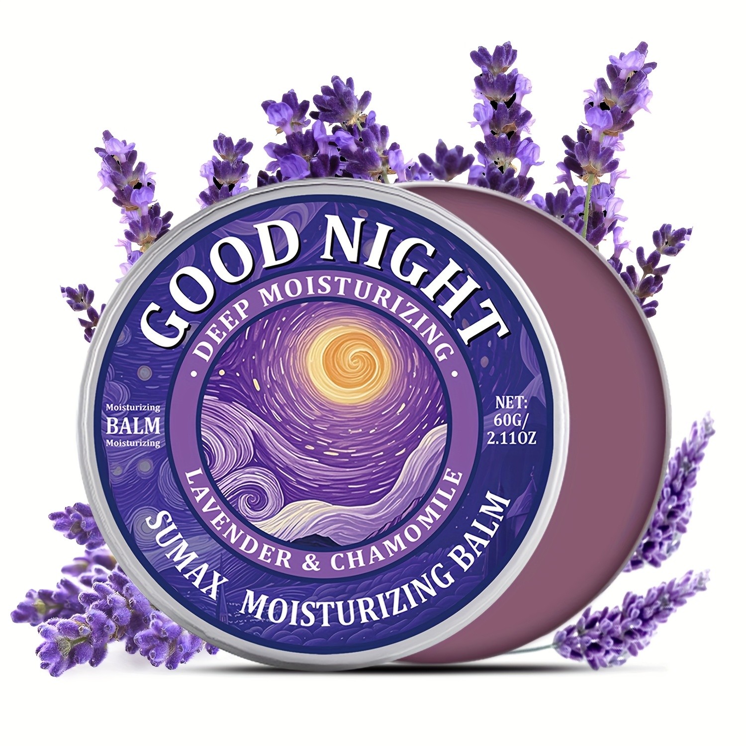 SUMAX Good Night Balm 60g – Lavender, Chamomile, Coconut & Jojoba Oil Moisturizing Night Balm (Alcohol-Free)