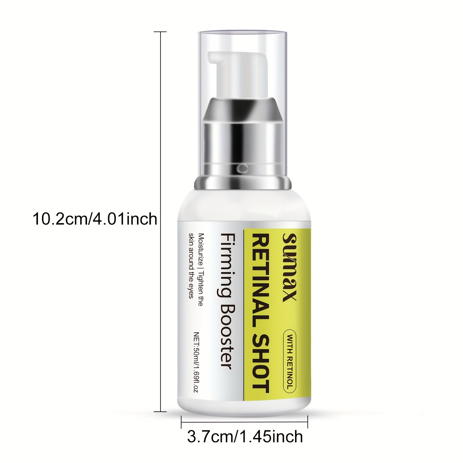 SUMAX Retinol Eye Cream 50ml – White Press Bottle, Hydrating & Moisturizing Eye & Face Serum for All Skin Types