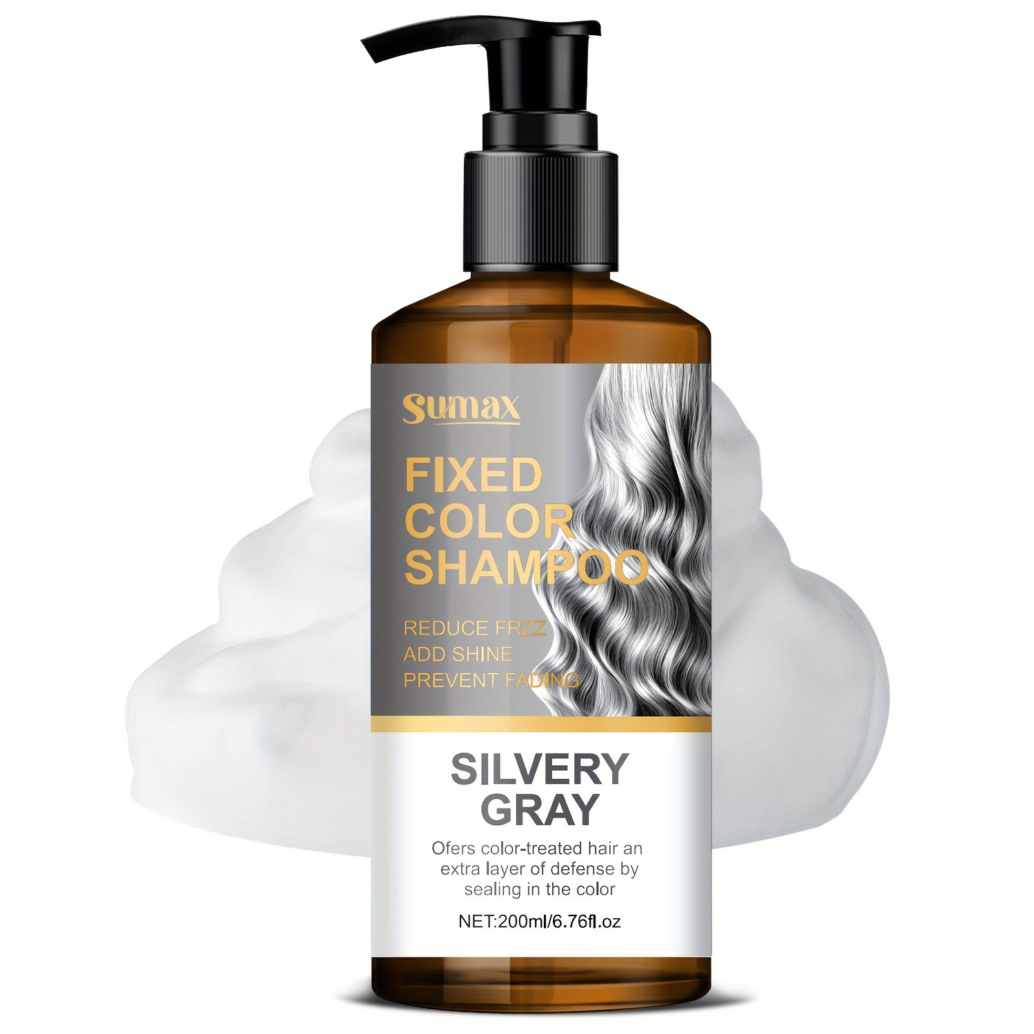 SUMAX 200ml Silvery Grey / Smoke Grey Color-Locking Shampoo – Long-Lasting Uniform Color + Hair Dye Formula