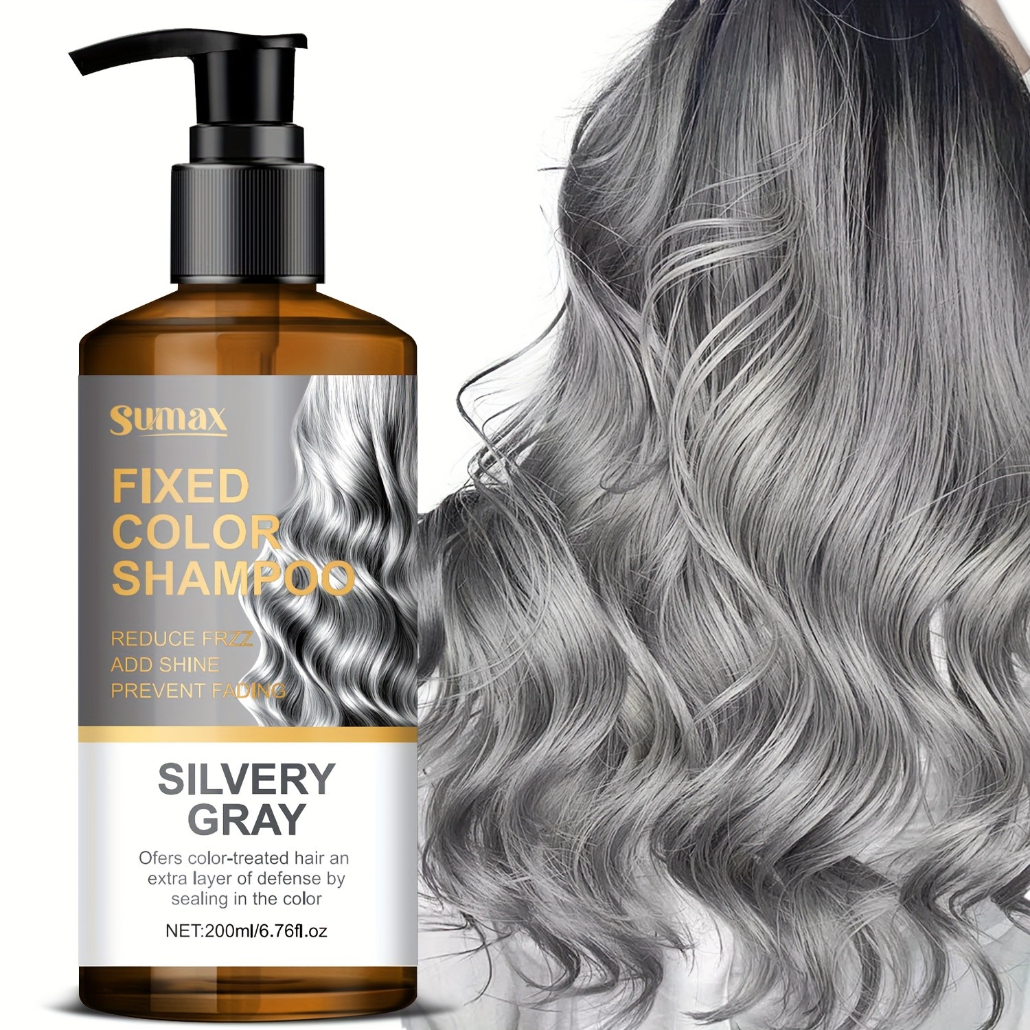 SUMAX 200ml Silvery Grey / Smoke Grey Color-Locking Shampoo – Long-Lasting Uniform Color + Hair Dye Formula