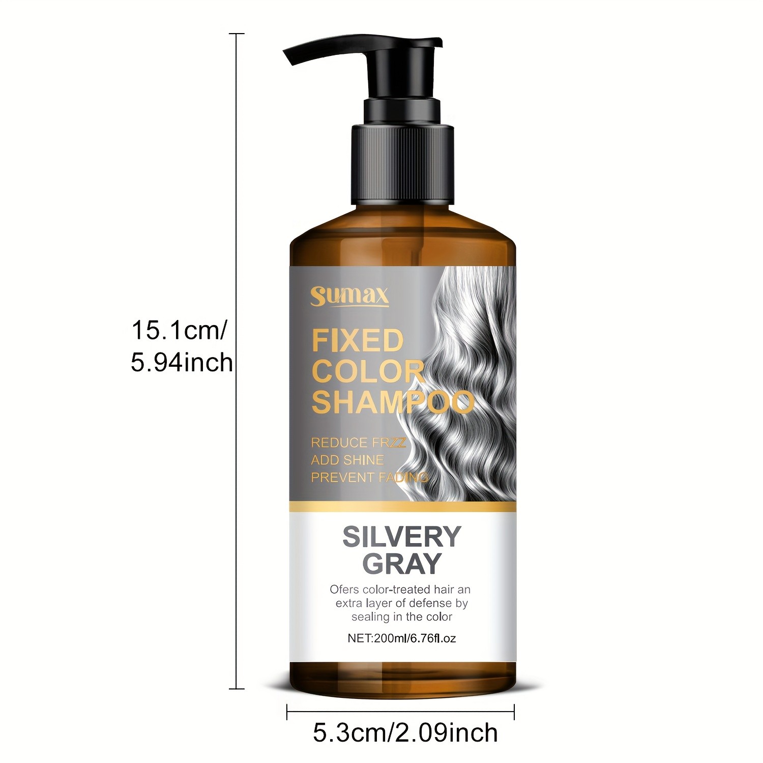 SUMAX 200ml Silvery Grey / Smoke Grey Color-Locking Shampoo – Long-Lasting Uniform Color + Hair Dye Formula