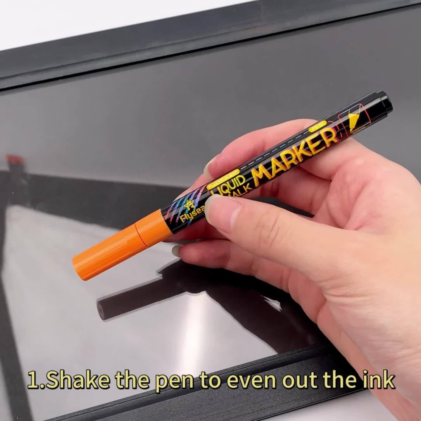 FLYSEA 12pcs Neon Chalk Markers – 0.1cm Extra-Fine Tip, Water-Based, Washable & Non-Toxic Liquid Chalk Pens