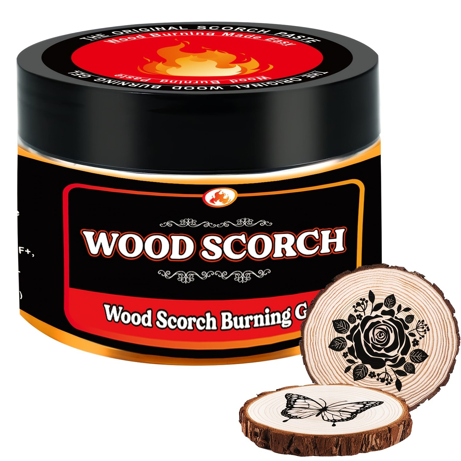FLYSEA Scorch Burning Gel 4oz (120ml) – Easy DIY Craft Gel for Wood Branding, Stenciling & Detailed Art Patterns