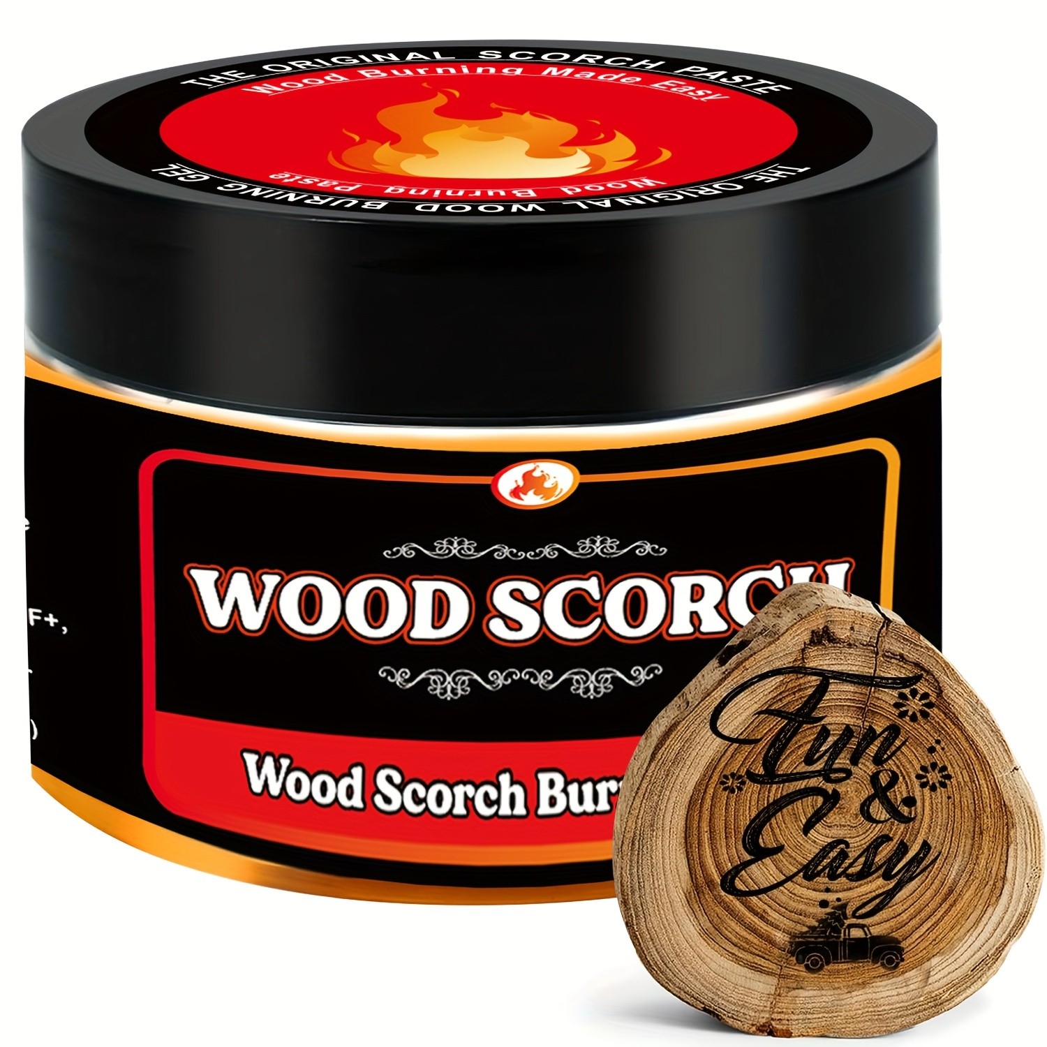 FLYSEA Scorch Burning Gel 4oz (120ml) – Easy DIY Craft Gel for Wood Branding, Stenciling & Detailed Art Patterns