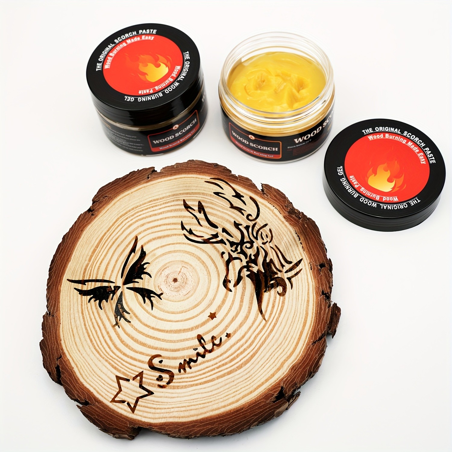 FLYSEA Scorch Burning Gel 4oz (120ml) – Easy DIY Craft Gel for Wood Branding, Stenciling & Detailed Art Patterns