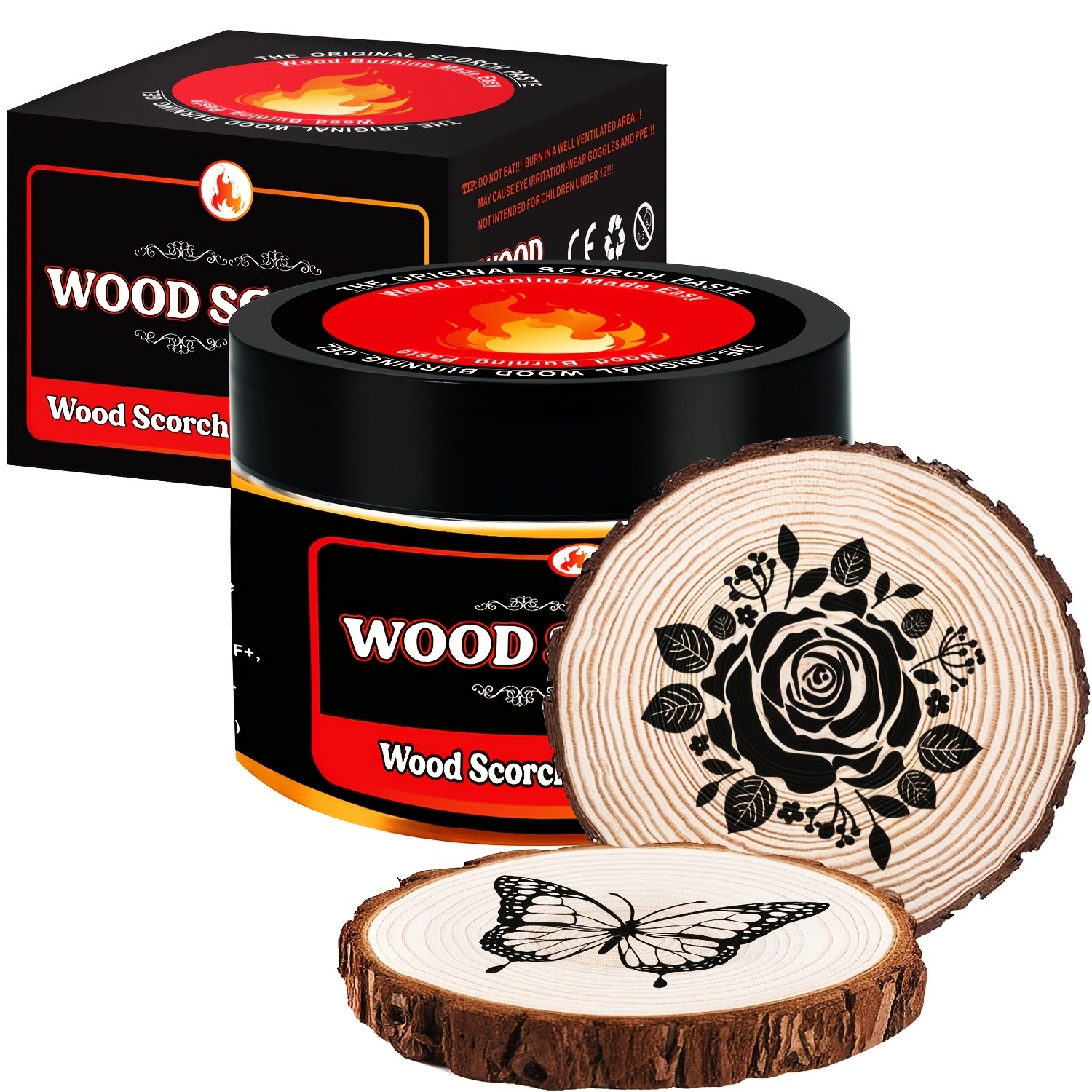 FLYSEA Scorch Burning Gel 4oz (120ml) – Easy DIY Craft Gel for Wood Branding, Stenciling & Detailed Art Patterns