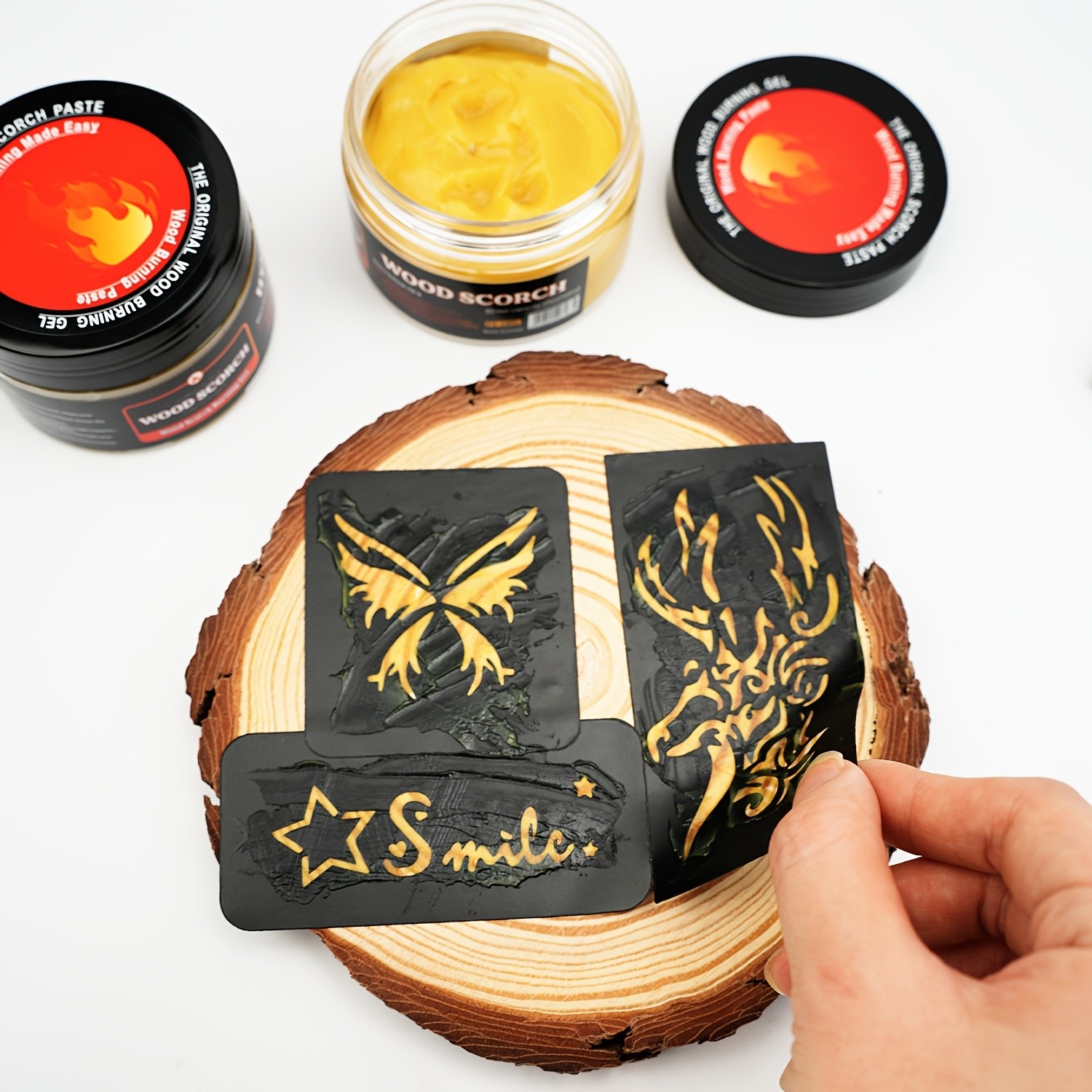 FLYSEA Scorch Burning Gel 4oz (120ml) – Easy DIY Craft Gel for Wood Branding, Stenciling & Detailed Art Patterns