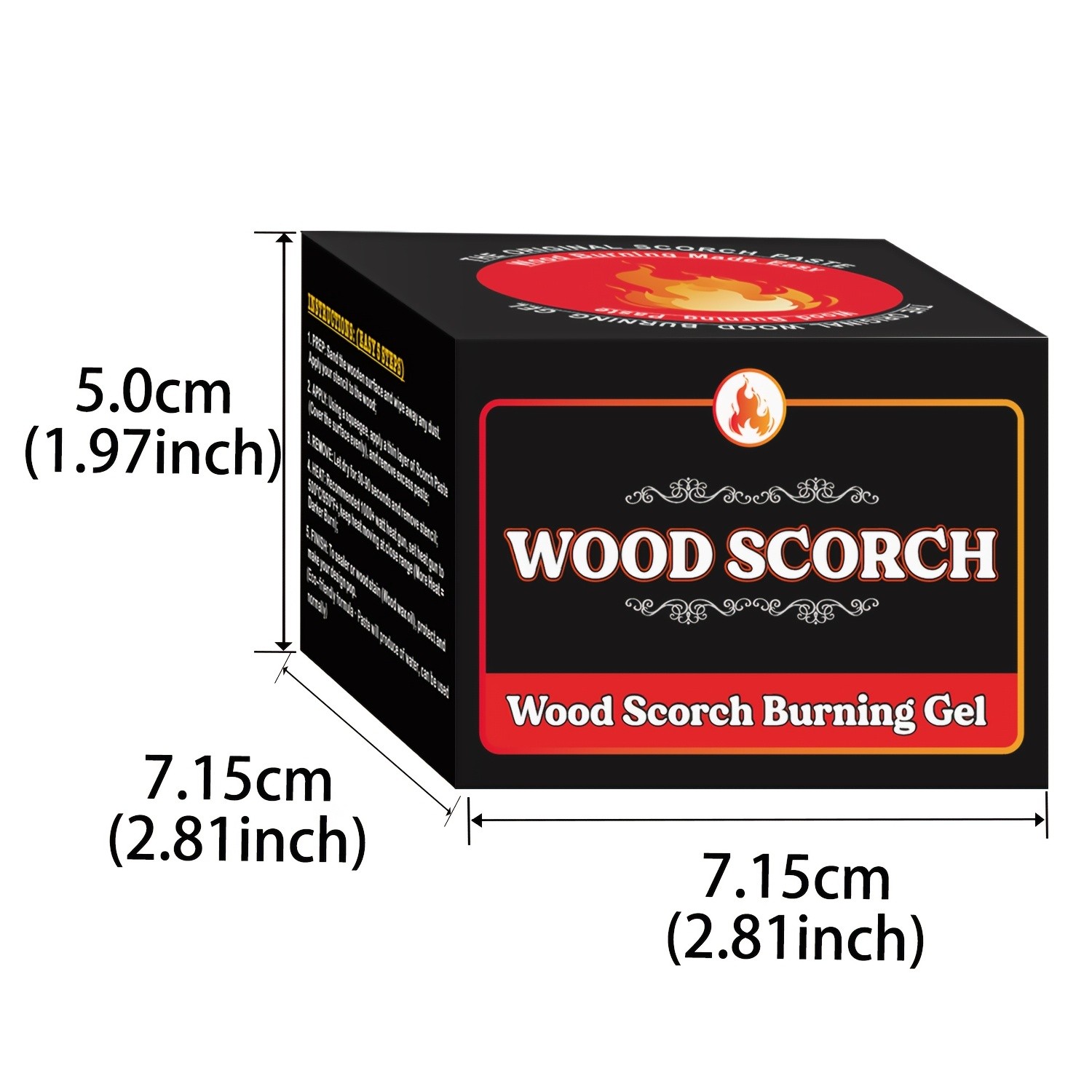 FLYSEA Scorch Burning Gel 4oz (120ml) – Easy DIY Craft Gel for Wood Branding, Stenciling & Detailed Art Patterns