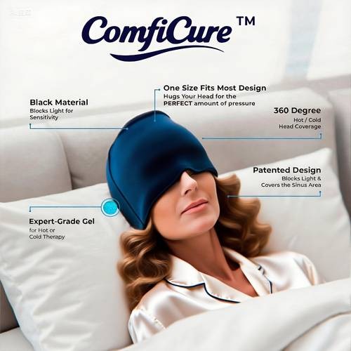ComfiCure Ice Cap for Head – Cold & Hot Relief for Migraines, Tension & Everyday Wellness