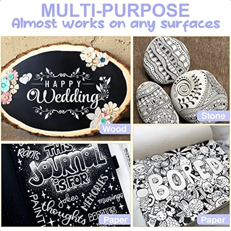 FLYSEA 6pcs Waterproof Water-Based Acrylic Paint Markers – Heavy-Duty Vibrant Paint Pens for Rock, Ceramic, Glass, Wood & Plastic