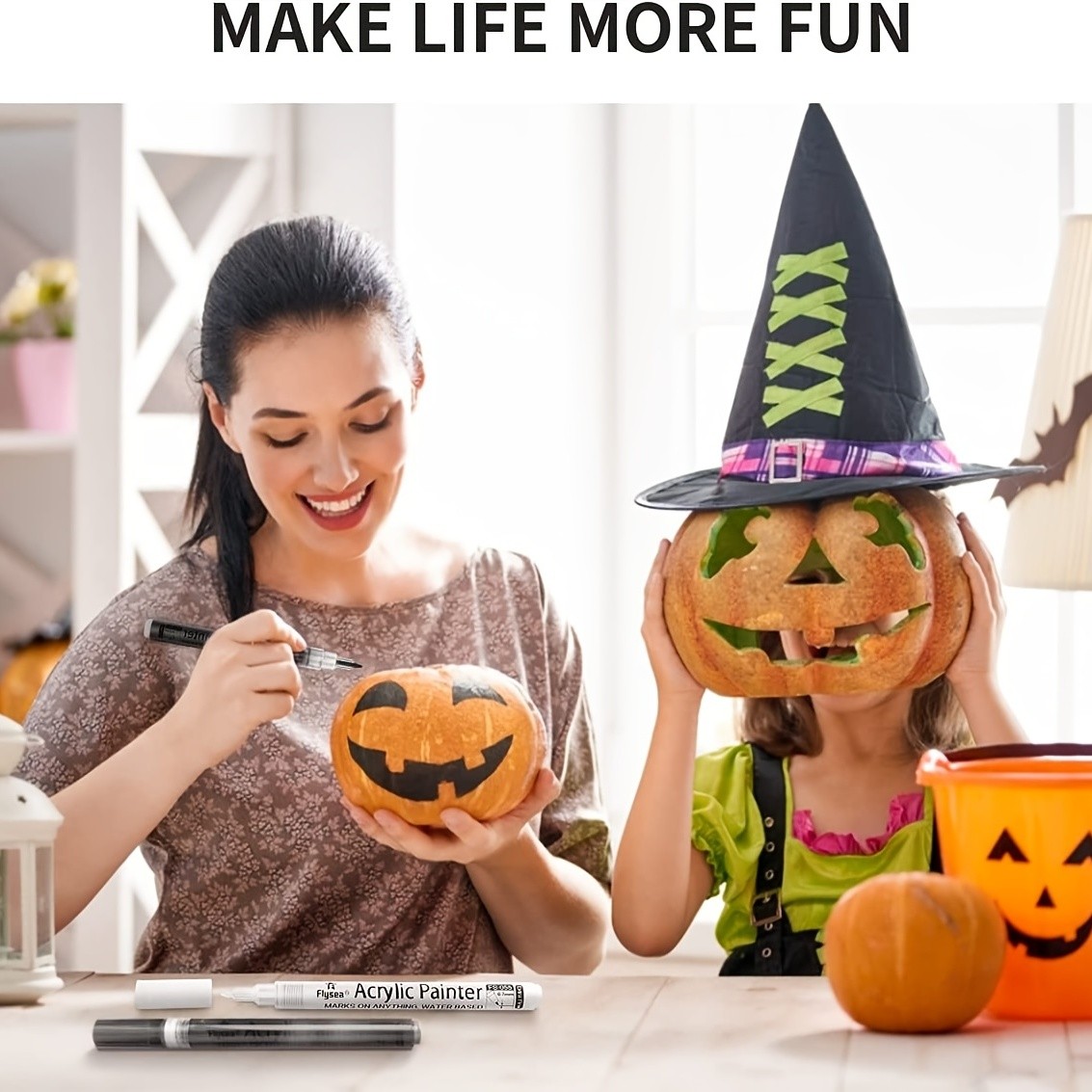 FLYSEA 6pcs Waterproof Water-Based Acrylic Paint Markers – Heavy-Duty Vibrant Paint Pens for Rock, Ceramic, Glass, Wood & Plastic