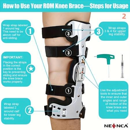 NEENCA Adjustable Knee Brace – Professional ACL, MCL, PCL Support with Unloading ROM Hinge Fixator