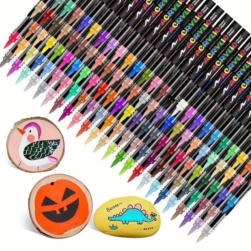 FLYSEA 72-Color Straight Liquid Acrylic Marker Set – High-End Stackable Ink Pens for Office, Crafts & Professional Art Painting