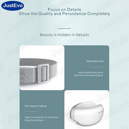 JustEvo Eye Massager – Relaxing Eye Mask with Gentle Music, Warm Therapy & Wireless Comfort