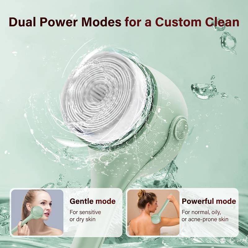 SENBOWE Electric Body Brush – Rechargeable Back Scrubber with 3-Speed Cleansing, Exfoliation & Massage
