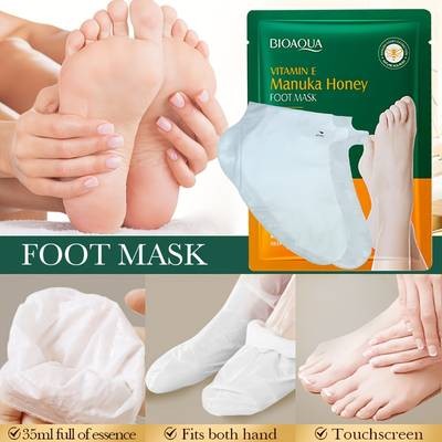 10 Pairs Vitamin E & Manuka Honey Foot Masks – Deep Moisturising & Nourishing Treatment for Dry, Cracked Feet