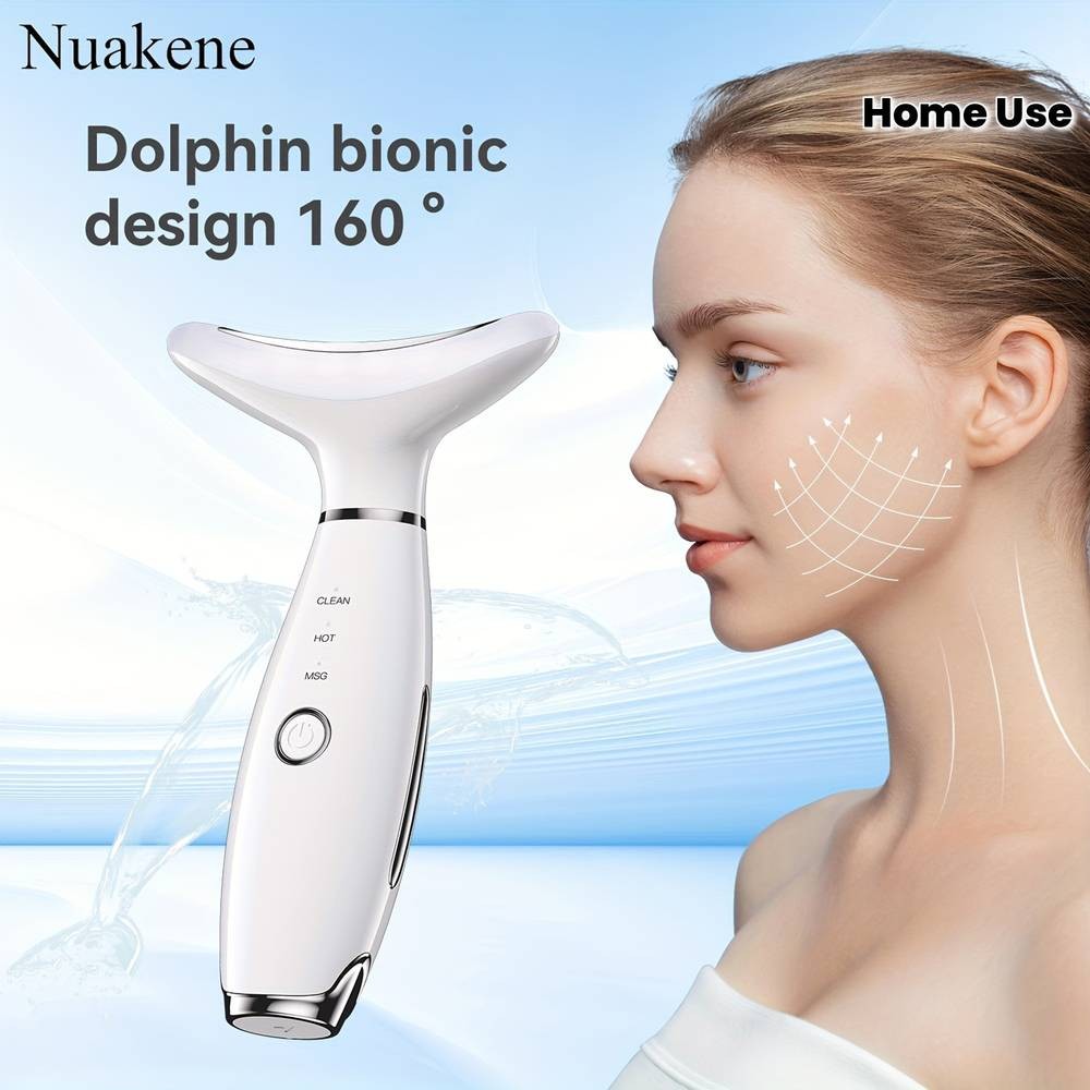 NUAKENE 7-in-1 Facial Beauty Device – Vibrating & Heating Skin Massager for Neck & Face Rejuvenation