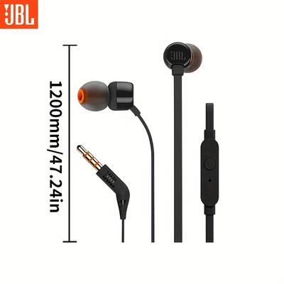 JBL T110 Wired Headphones – Lightweight In-Ear Earphones with Clear Sound, Push-Button Control & Tangle-Free Cable