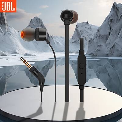 JBL T110 Wired Headphones – Lightweight In-Ear Earphones with Clear Sound, Push-Button Control & Tangle-Free Cable