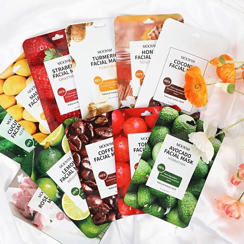 11pcs MOOYAM Fruit Facial Mask Set – Fresh Fruit Glow for Your Skin Perfect for At-Ho
